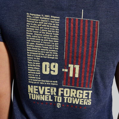 20th Anniversary 9/11 Crop Tee (Tunnel to Towers-Navy)