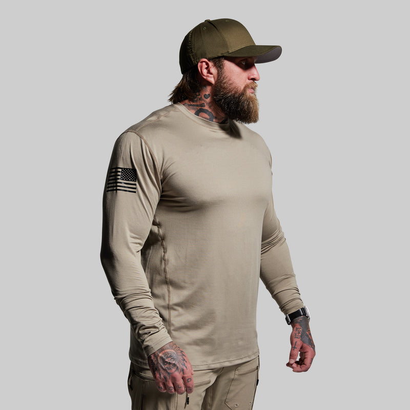 Long Sleeve Range Shirt Flag (Desert Tan)