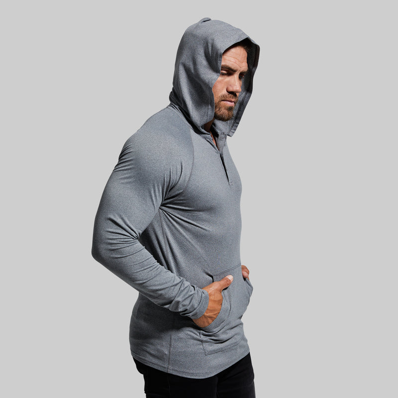 Heritage Henley Hoodie (Heather Grey)