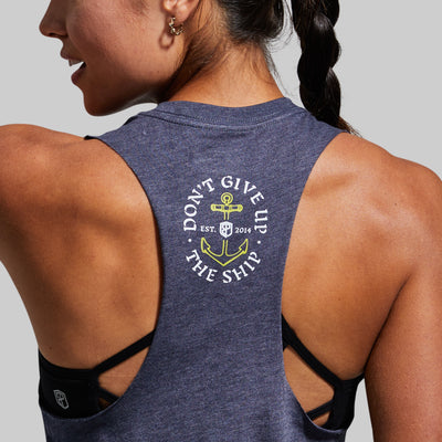 Don't Give Up The Ship Elevate Crop (Heather Navy)