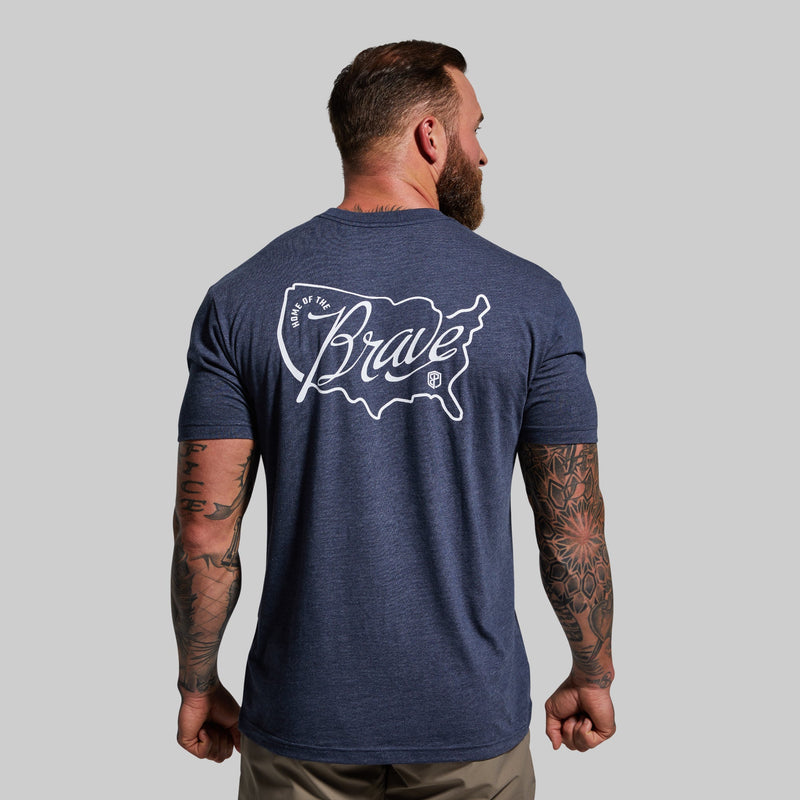 Home of the Brave Tee (Heather Navy)