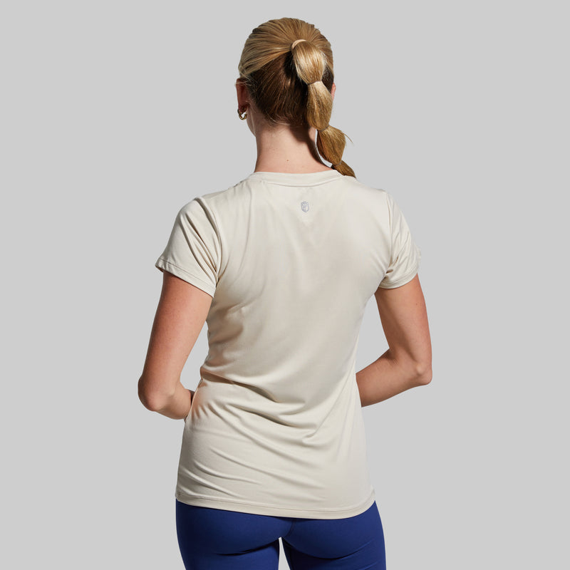 Athleisure Short Sleeve V-Neck (Oatmeal)