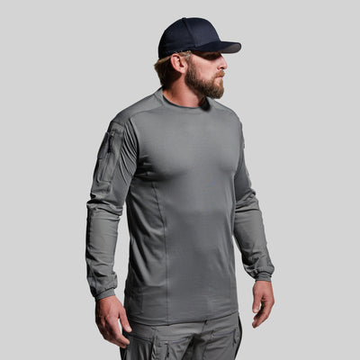 Long Sleeve Op Top (Wolf Grey)