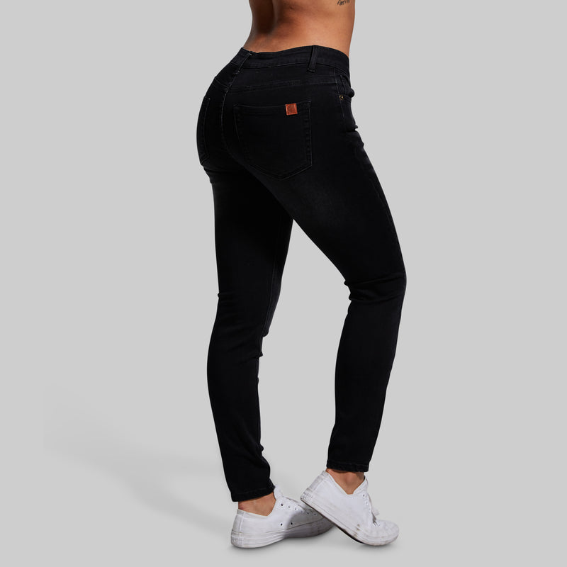 FLEX Stretchy Mid-Rise Skinny Jean (Black)