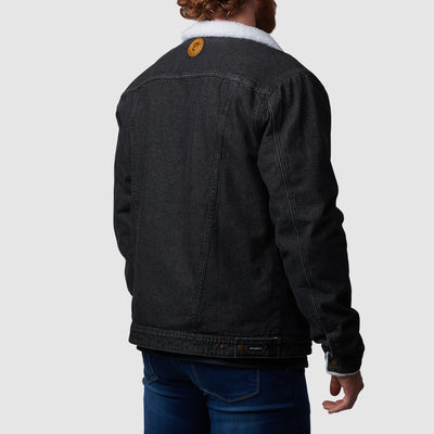 Men's Pioneer Jacket w/ Flag (Black Denim)