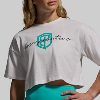 Training Crop Tee 2.0 (White-Script)