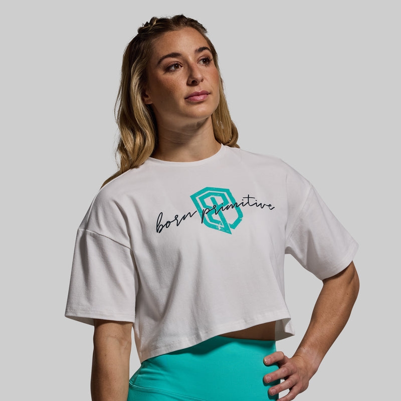 Training Crop Tee 2.0 (White-Script)