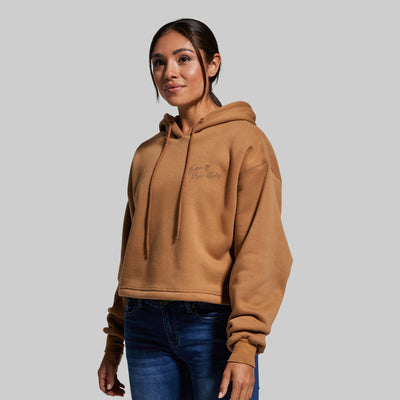 Revival Cropped Fleece Hoodie (Camel)