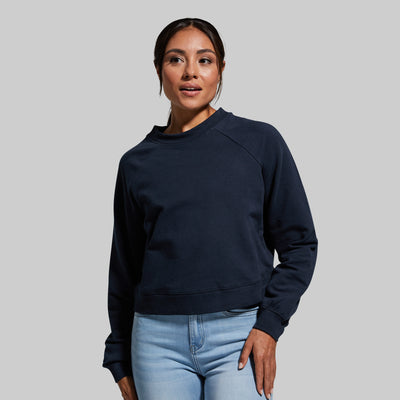 Unmatched Cropped Crew Sweatshirt (Blueberry)