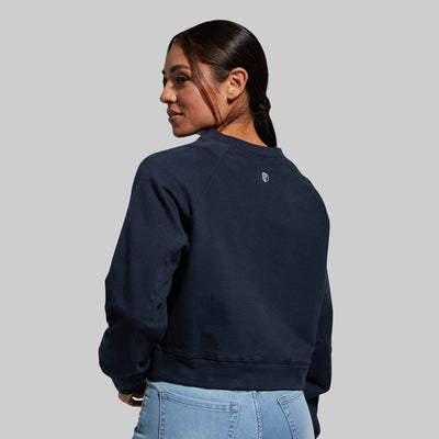 Unmatched Cropped Crew Sweatshirt (Blueberry)