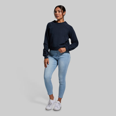 Unmatched Cropped Crew Sweatshirt (Blueberry)