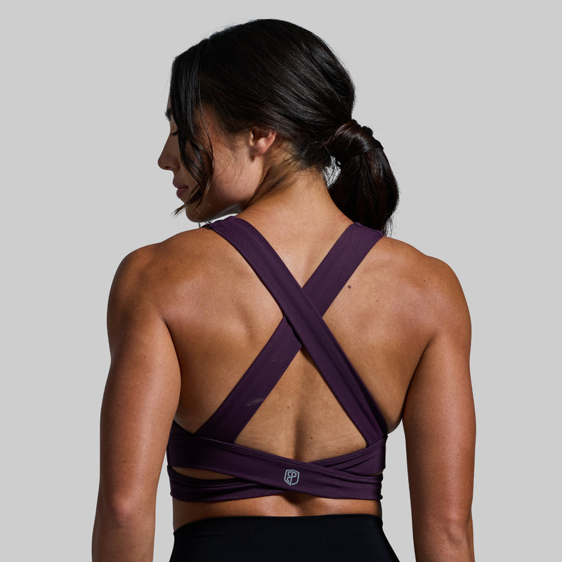 Double Cross Sports Bra (Plum)