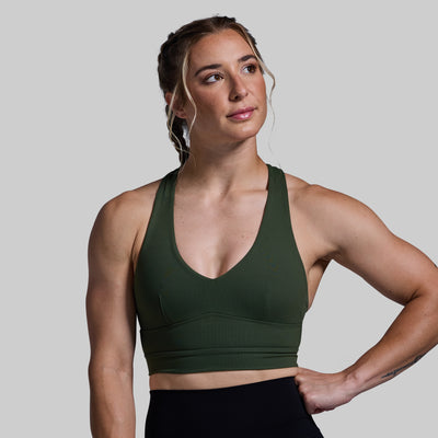 Double Cross Sports Bra (Tactical Green)