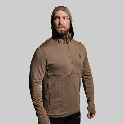 Men's Quiver Half Zip Hoodie (Stone Brown)