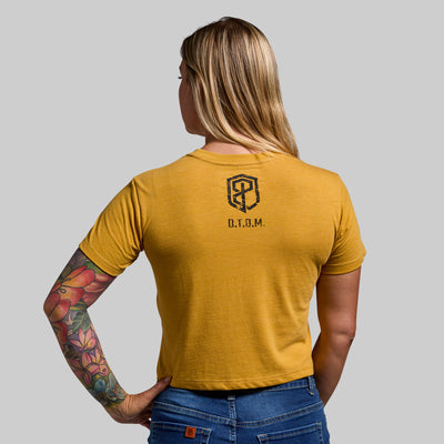 Gadsden Flag Crop Tee (Mustard)