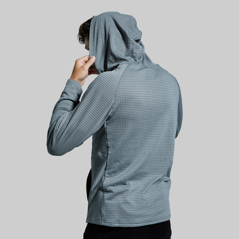 Grid Fleece Hoodie (Cool Grey)