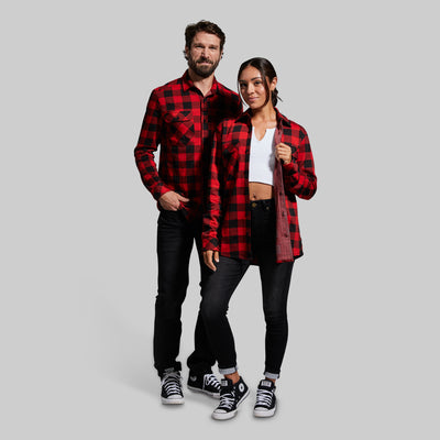 Woodsman Stretchy Flannel (Black/Red)