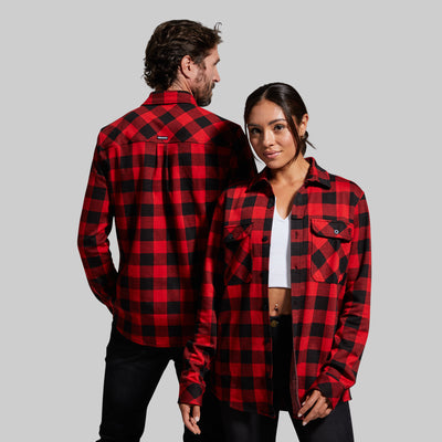 Woodsman Stretchy Flannel (Black/Red)