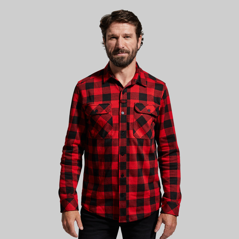 Woodsman Stretchy Flannel (Black/Red)