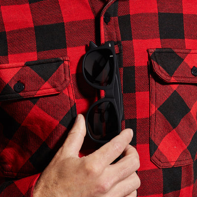 Woodsman Stretchy Flannel (Black/Red)