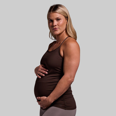 Maternity Drop Shot Tank (Dark Brown)