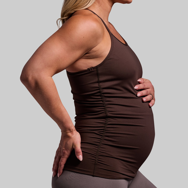 Maternity Drop Shot Tank (Dark Brown)