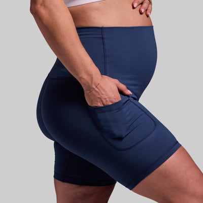 Maternity Biker Short (True Blue)