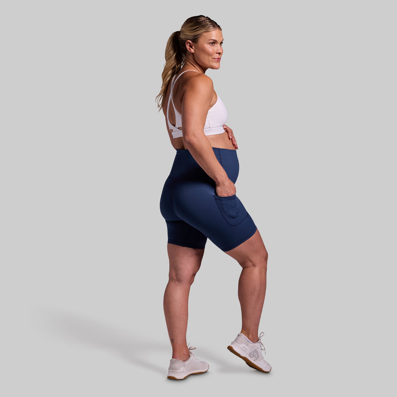 Maternity Biker Short (True Blue)