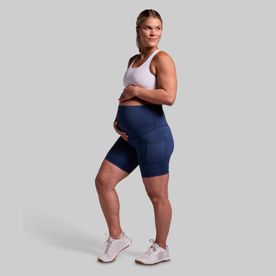 Maternity Biker Short (True Blue)