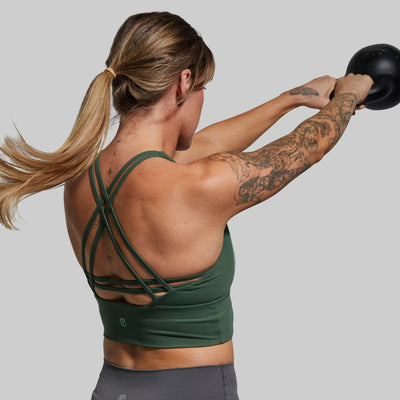 Crossfire Sports Bra (Brand Strength-Forest Green)