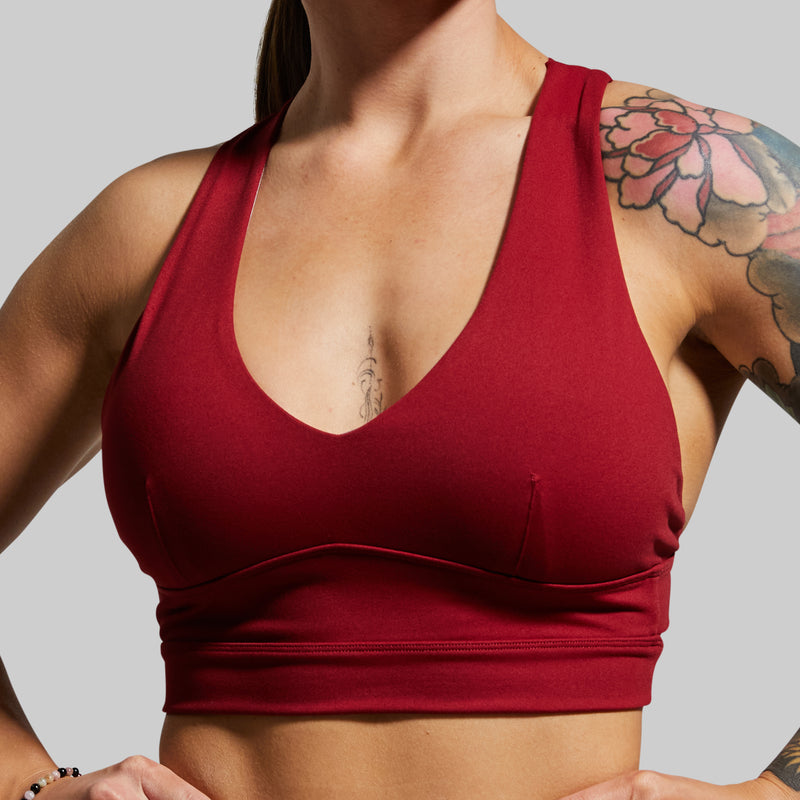 Double Cross Sports Bra (Wine)