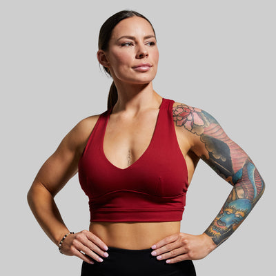 Double Cross Sports Bra (Wine)