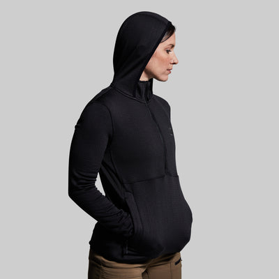 Women's Quiver Half Zip Hoodie (Black)