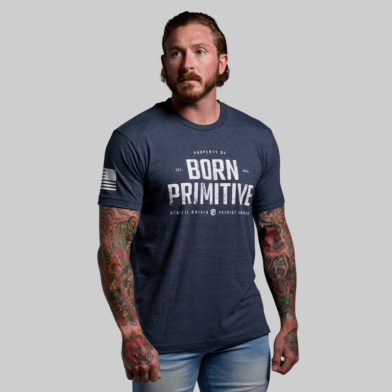 Property of Born Primitive Tee (Heather Navy)