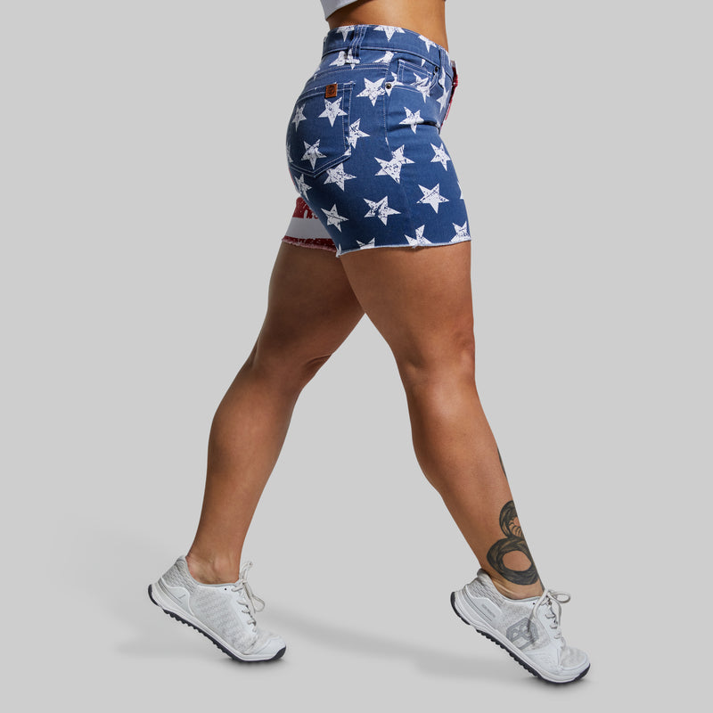 FLEX Stretchy Jean Short (American Flag)