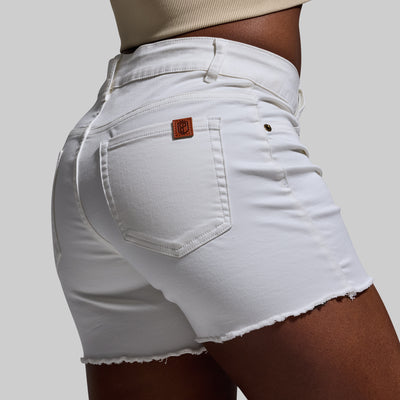 FLEX Stretchy Jean Short (White)