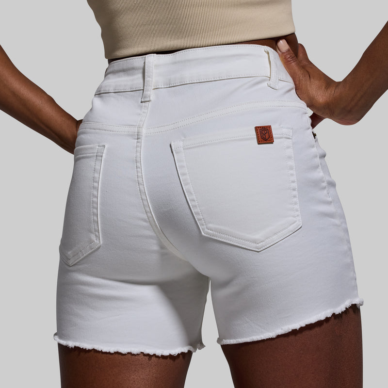 FLEX Stretchy Jean Short (White)