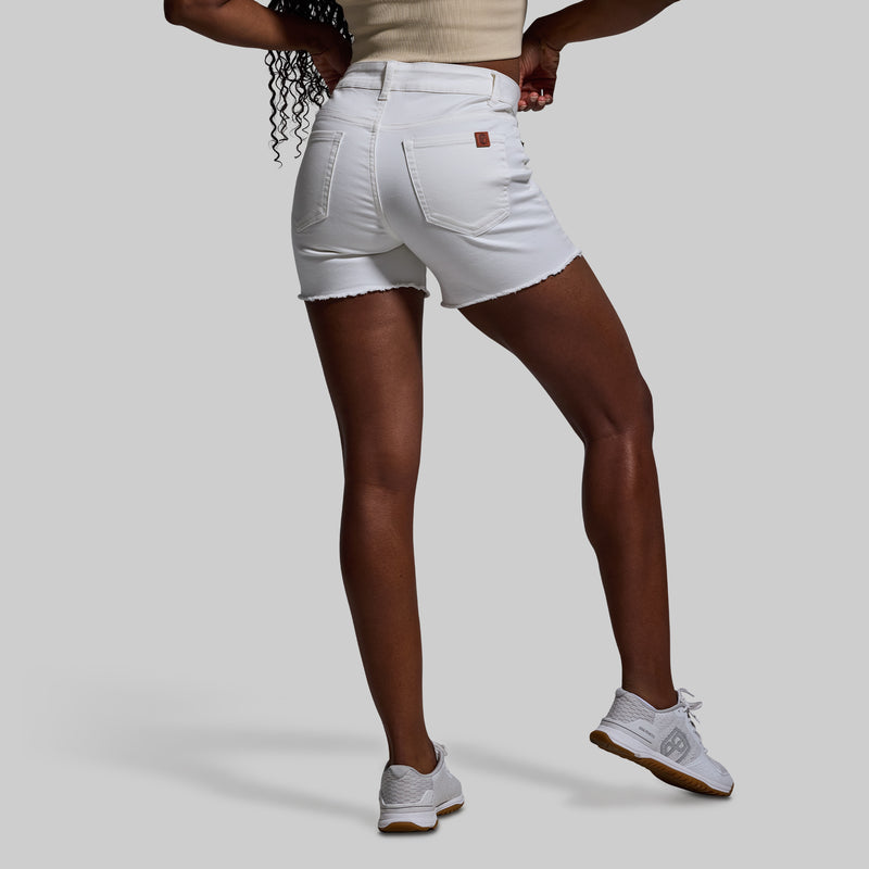 FLEX Stretchy Jean Short (White)