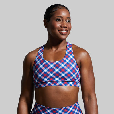 Your Essential Sports Bra (Patriotic Plaid)