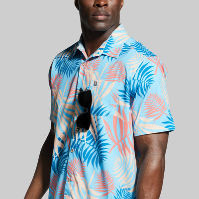 Voyager Button Up (Electric Leaves Blue)