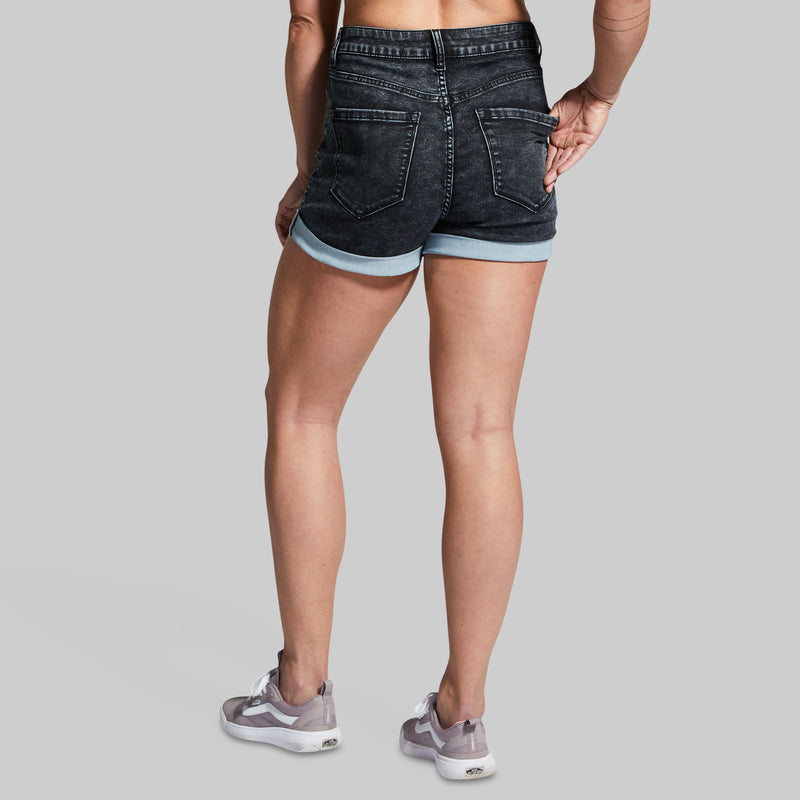 FLEX Stretchy Mom Jean Short (Black)